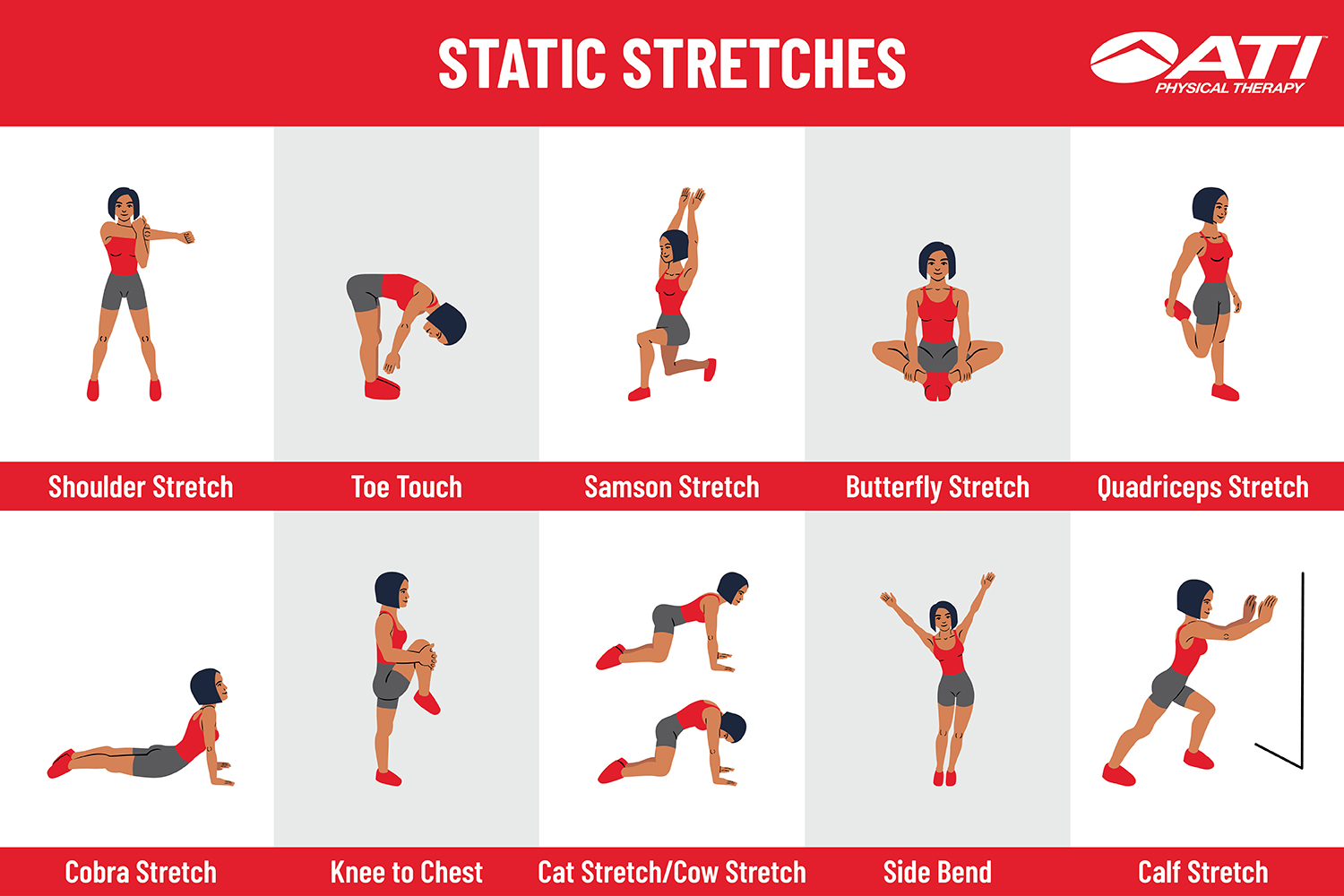 Static stretching exercises with pictures