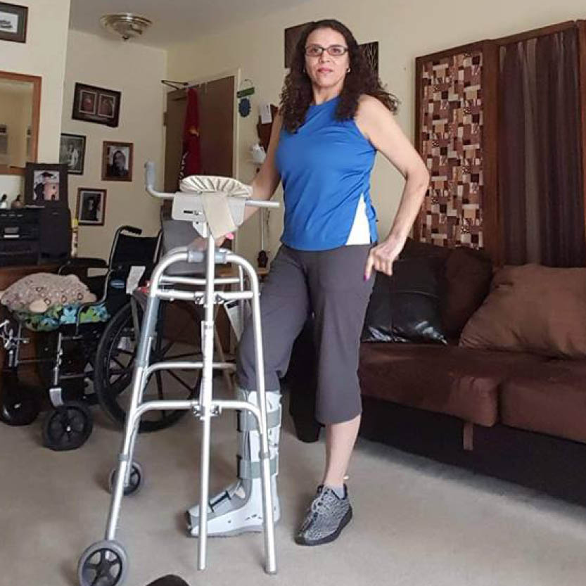 Anna Fetzer - Former patient with walker